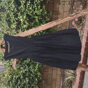 ModCloth Sleeveless Pin Dot Midi Dress Fit & Flare 0